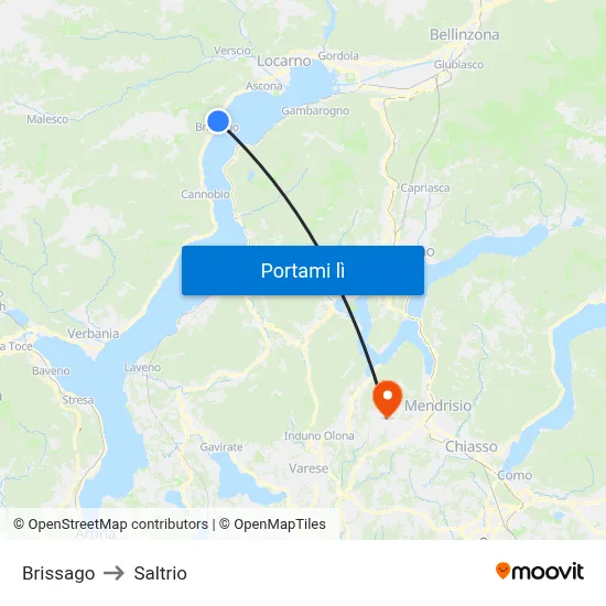 Brissago to Saltrio map