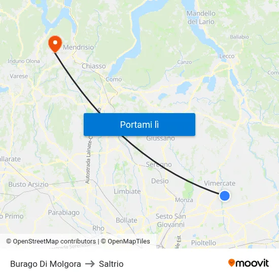 Burago Di Molgora to Saltrio map
