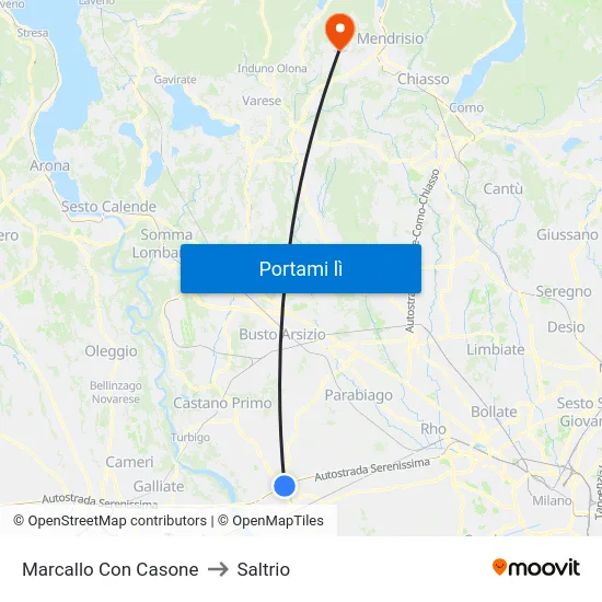 Marcallo Con Casone to Saltrio map