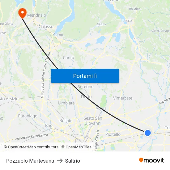 Pozzuolo Martesana to Saltrio map