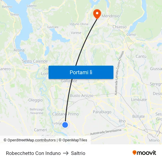 Robecchetto Con Induno to Saltrio map