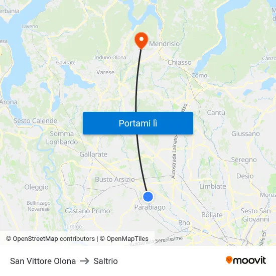 San Vittore Olona to Saltrio map