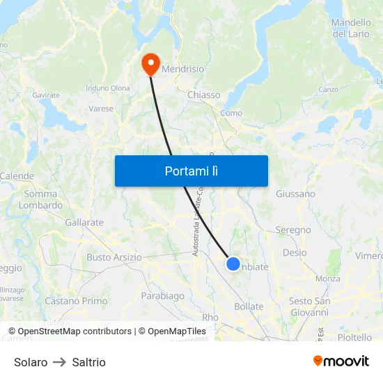 Solaro to Saltrio map