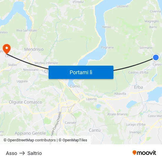 Asso to Saltrio map