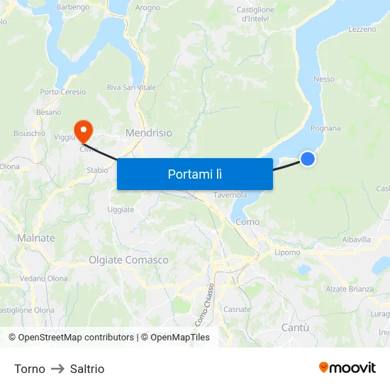 Torno to Saltrio map