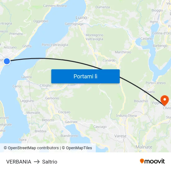 VERBANIA to Saltrio map