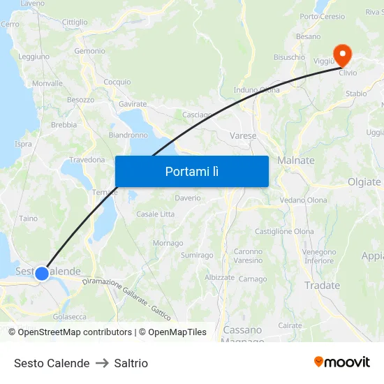 Sesto Calende to Saltrio map
