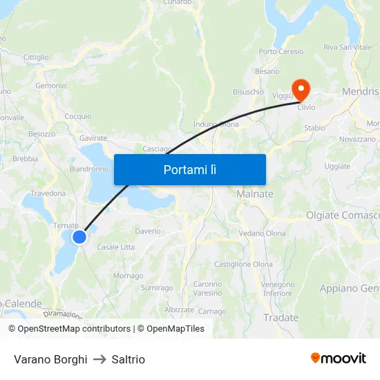 Varano Borghi to Saltrio map