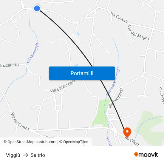 Viggiù to Saltrio map