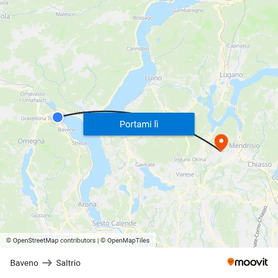 Baveno to Saltrio map