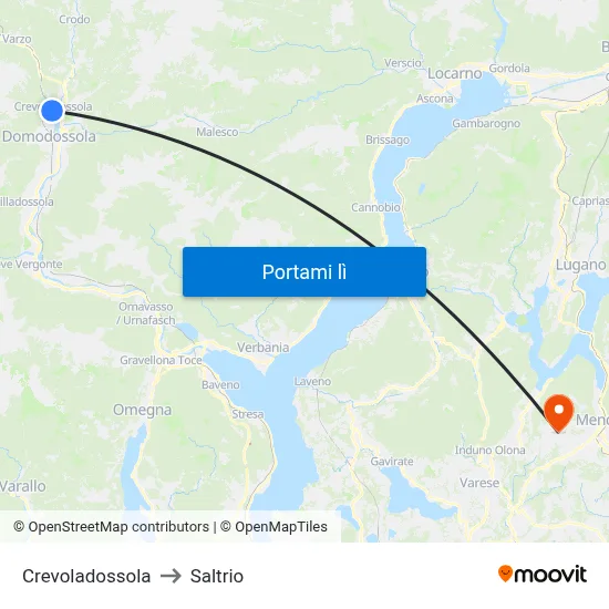 Crevoladossola to Saltrio map