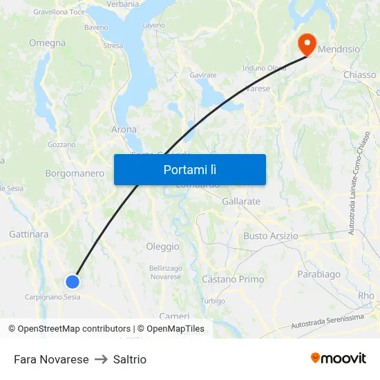 Fara Novarese to Saltrio map