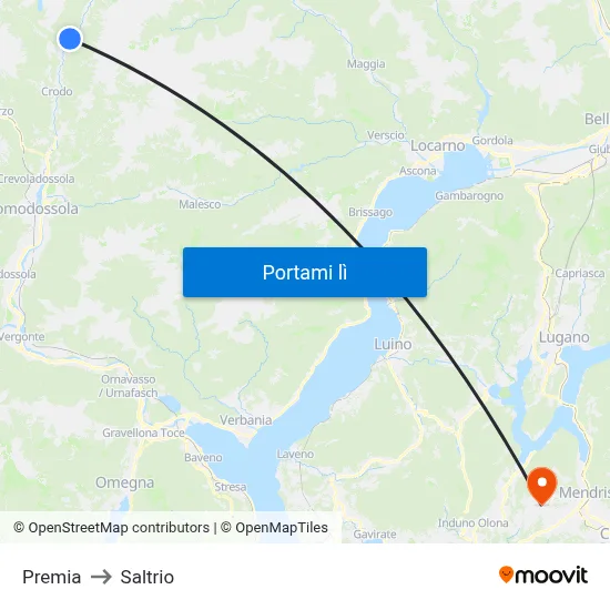 Premia to Saltrio map