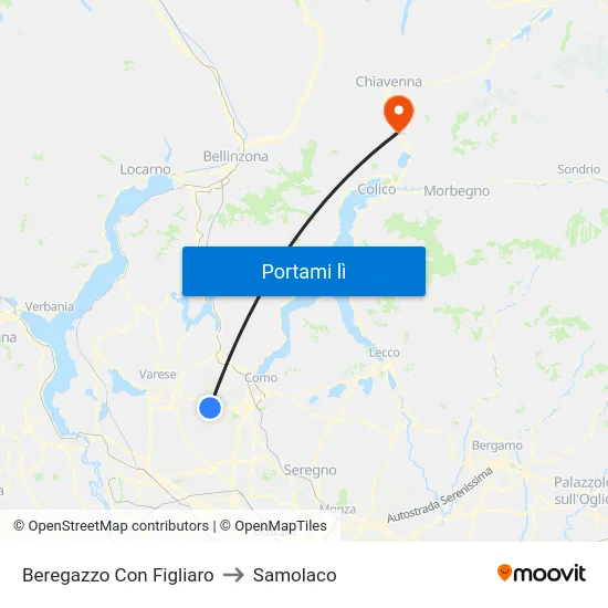 Beregazzo Con Figliaro to Samolaco map