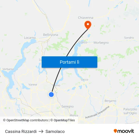 Cassina Rizzardi to Samolaco map