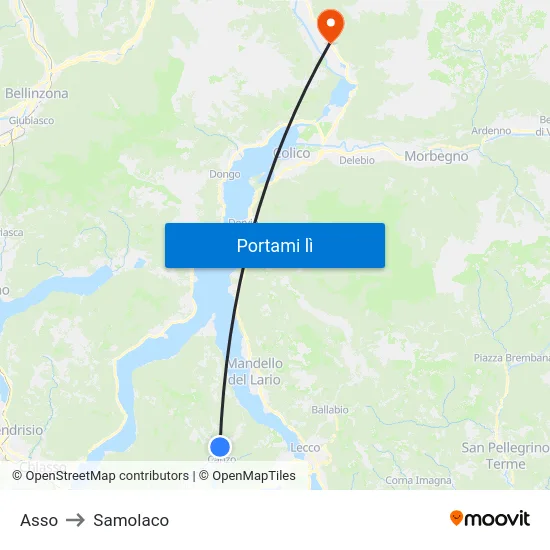 Asso to Samolaco map