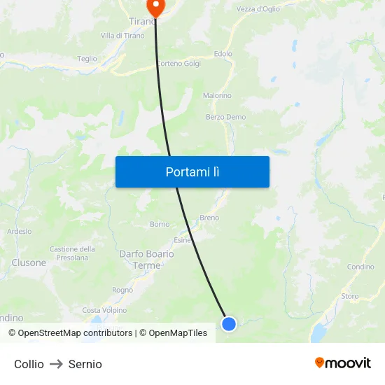 Collio to Sernio map