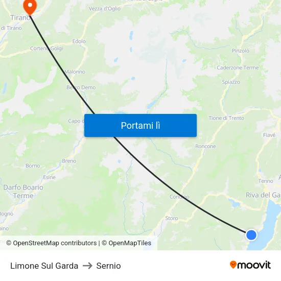 Limone Sul Garda to Sernio map