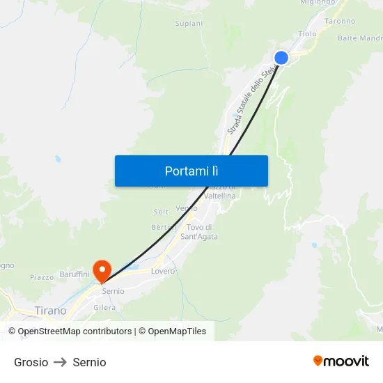 Grosio to Sernio map