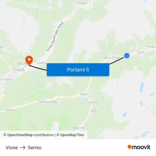 Vione to Sernio map