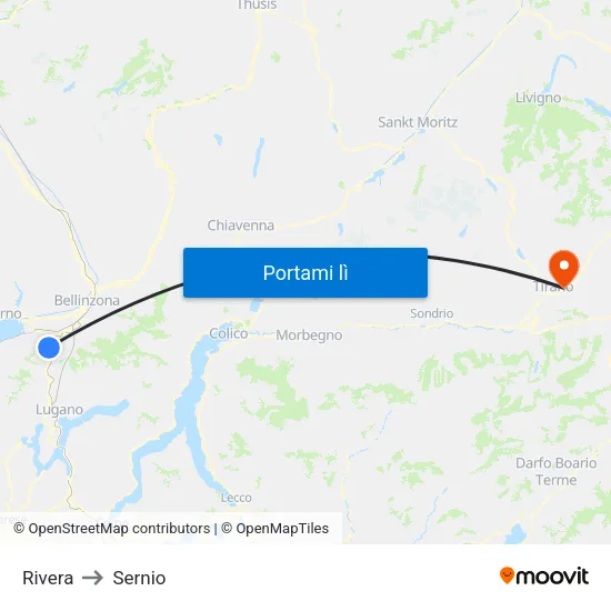 Rivera to Sernio map