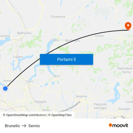 Brunello to Sernio map