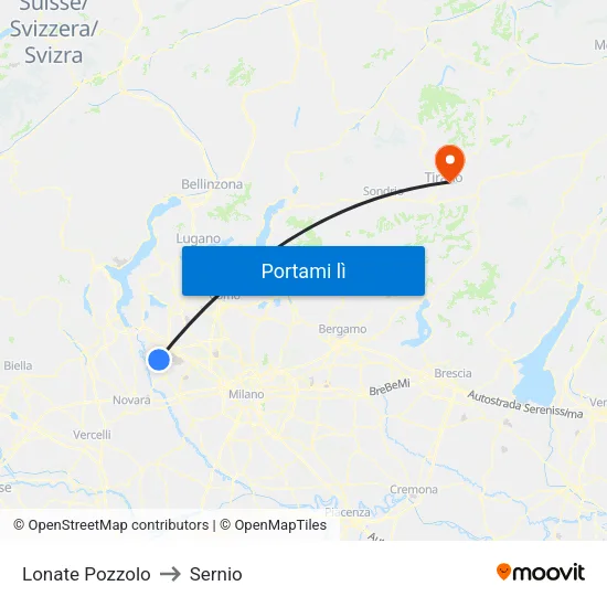 Lonate Pozzolo to Sernio map