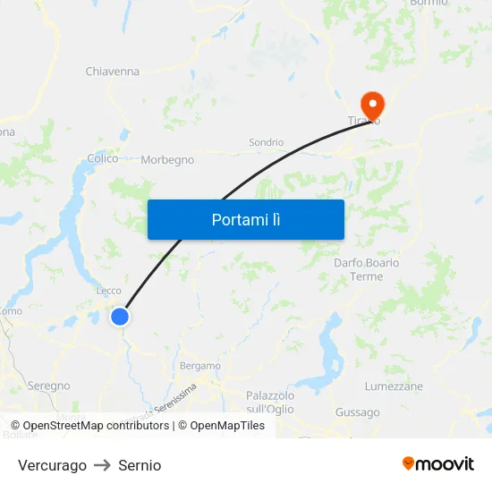Vercurago to Sernio map