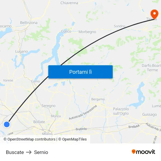 Buscate to Sernio map