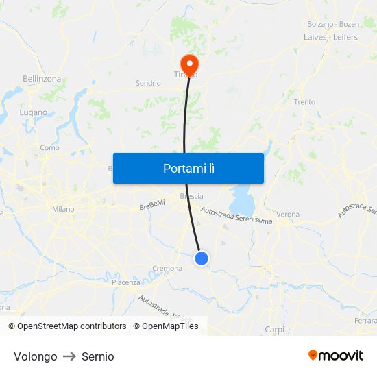 Volongo to Sernio map
