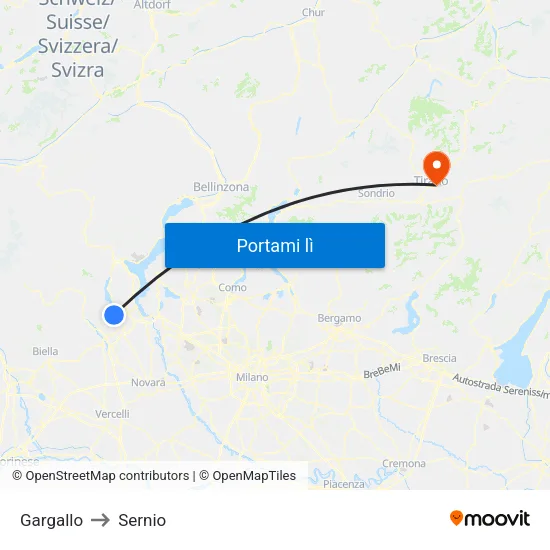 Gargallo to Sernio map
