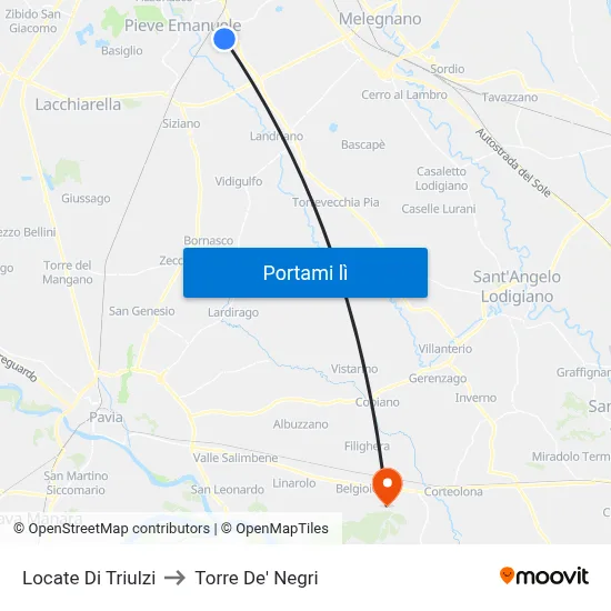Locate Di Triulzi to Torre De' Negri map