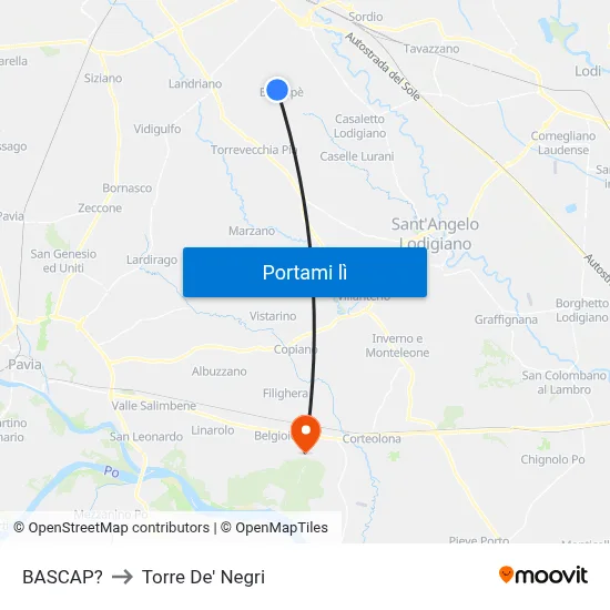 BASCAP? to Torre De' Negri map
