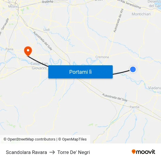 Scandolara Ravara to Torre De' Negri map