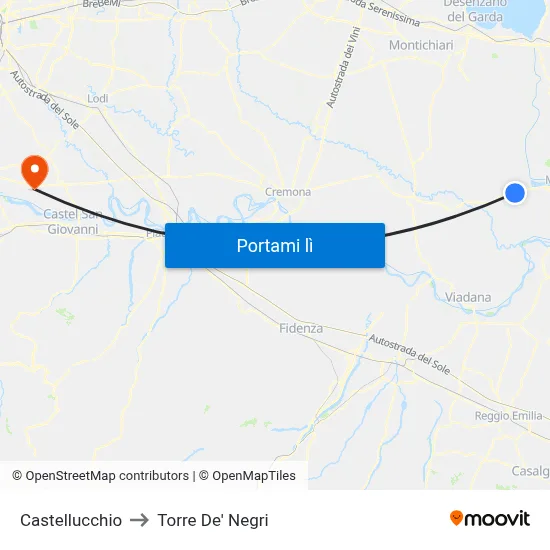 Castellucchio to Torre De' Negri map