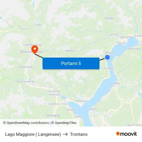Lago Maggiore ( Langensee) to Trontano map