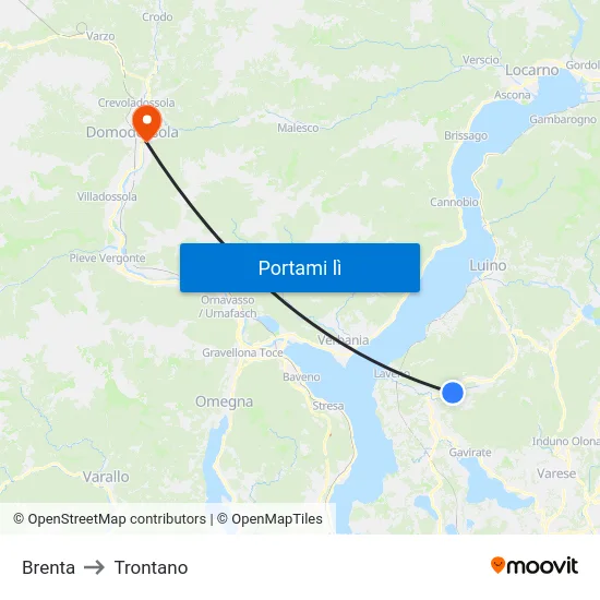Brenta to Trontano map