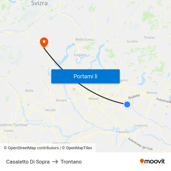 Casaletto Di Sopra to Trontano map