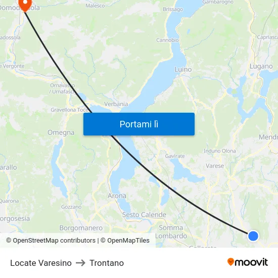 Locate Varesino to Trontano map