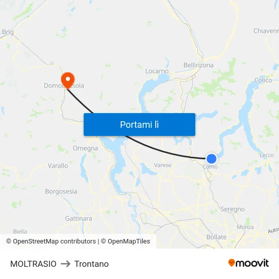 MOLTRASIO to Trontano map