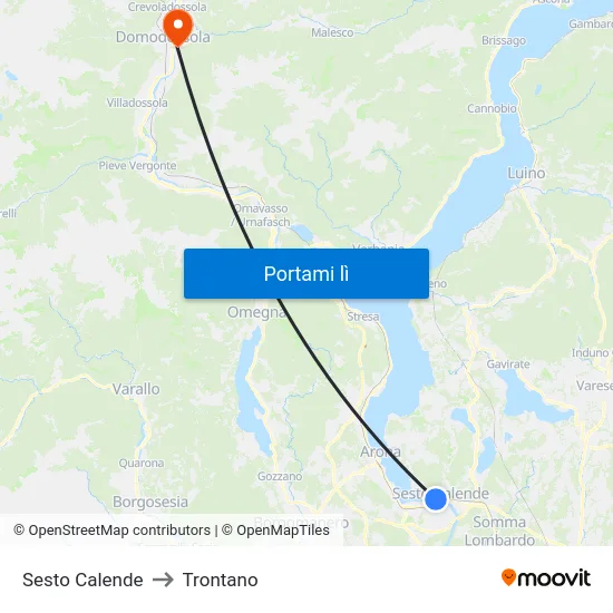 Sesto Calende to Trontano map