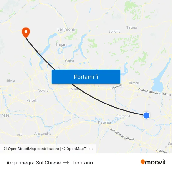 Acquanegra Sul Chiese to Trontano map