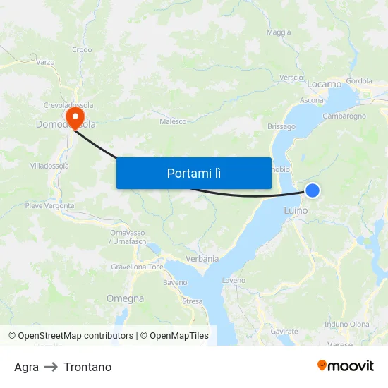 Agra to Trontano map