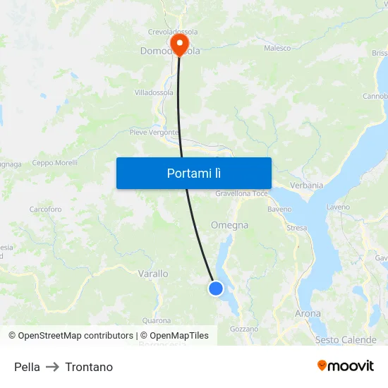 Pella to Trontano map
