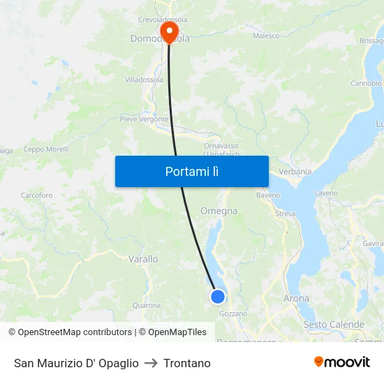 San Maurizio D' Opaglio to Trontano map
