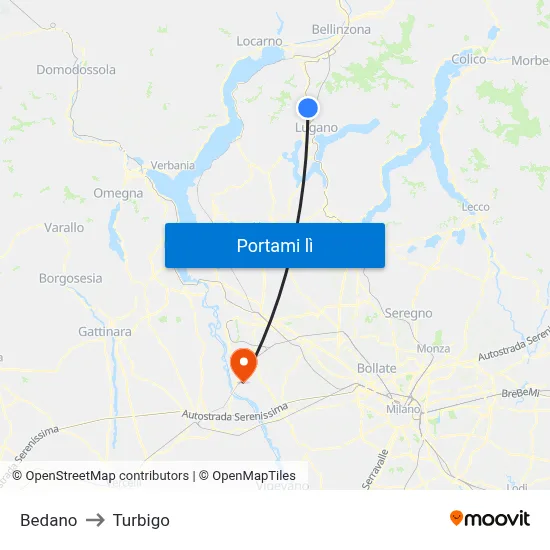 Bedano to Turbigo map