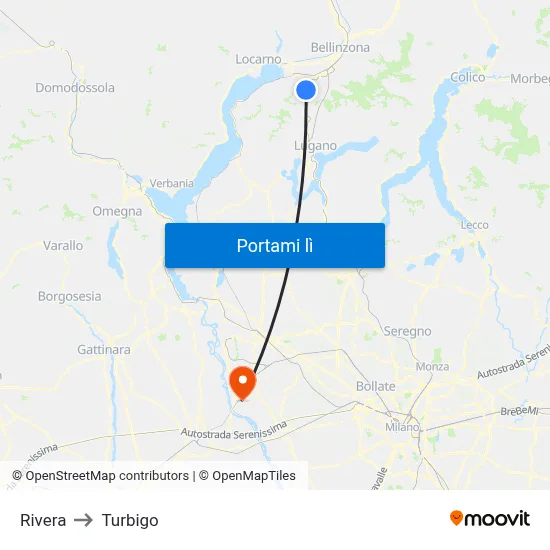 Rivera to Turbigo map