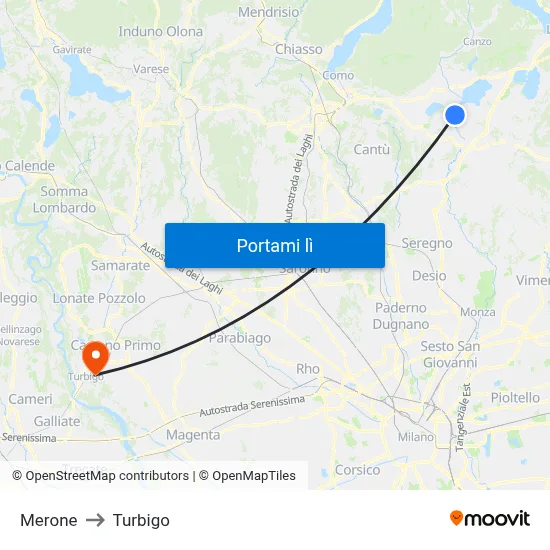 Merone to Turbigo map