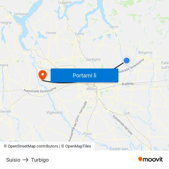 Suisio to Turbigo map