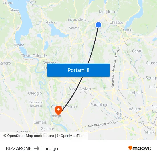 BIZZARONE to Turbigo map